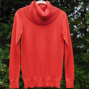 Loft Beautiful Dark Coral Cowl neck Sweater